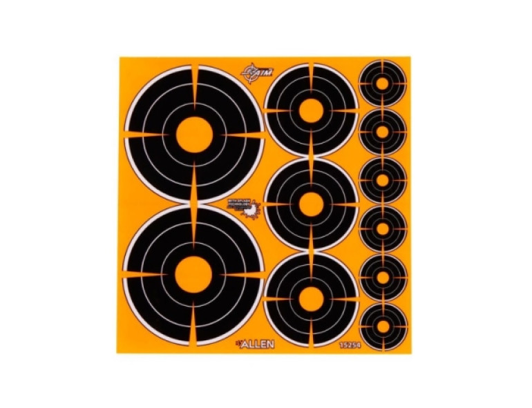 NEW ALLEN EZ AIM MULTI SIZE ADHESIVE TARGET 12PACK